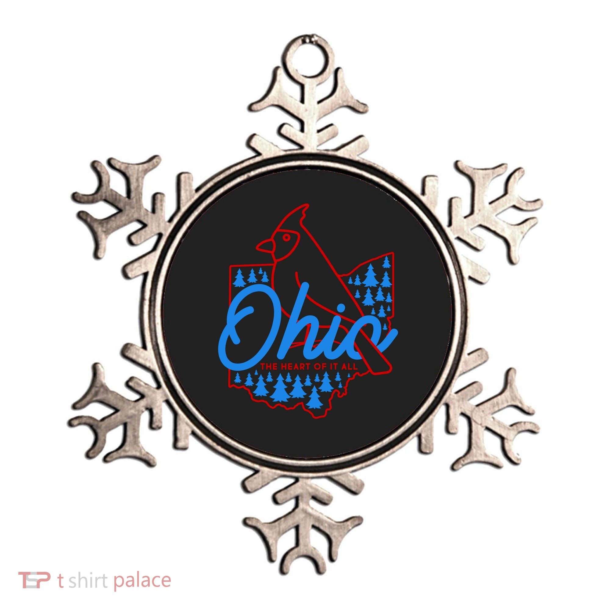 Ohio The Heart Of It All State Bird Cardinal Ornament