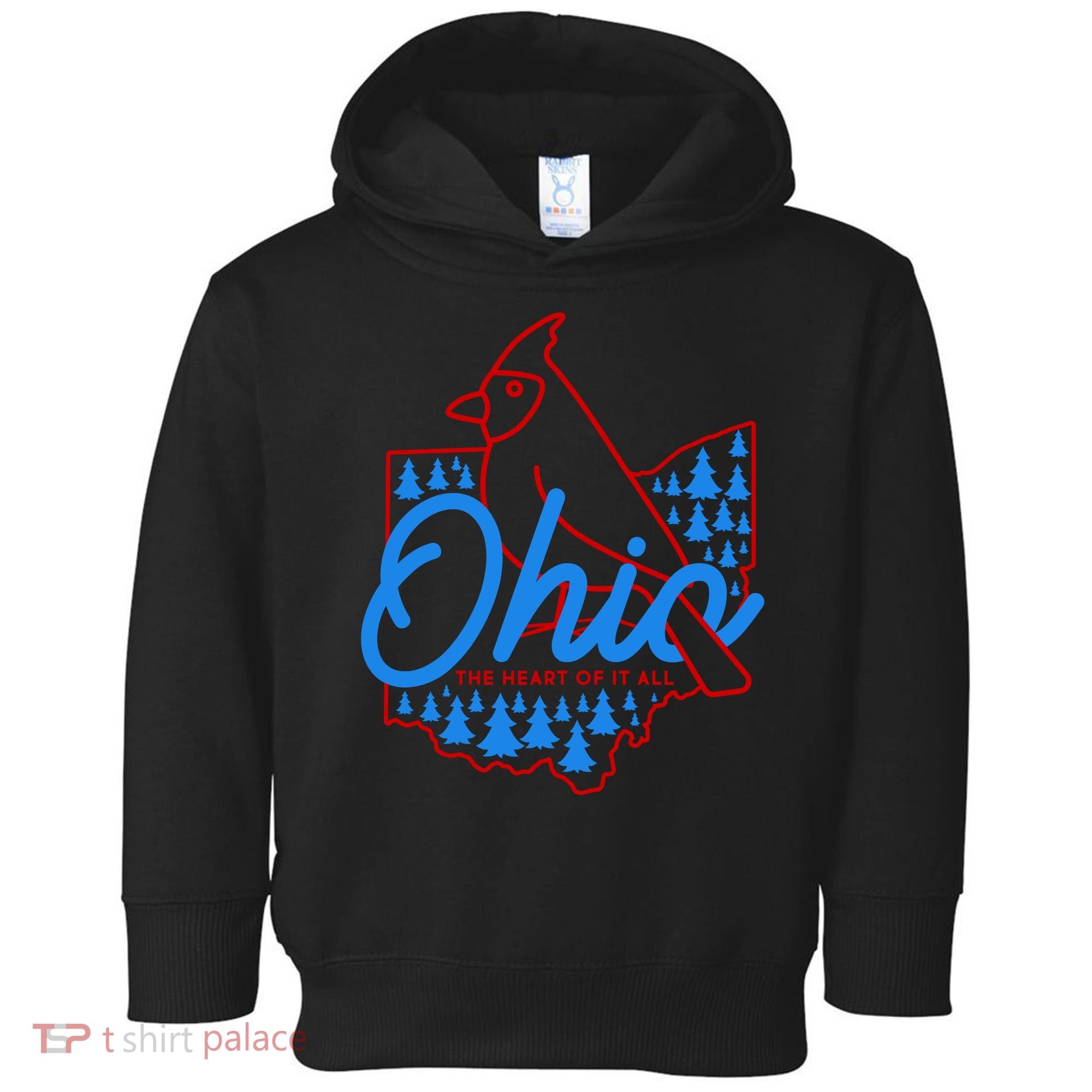 Ohio The Heart Of It All State Bird Cardinal Toddler Hoodie