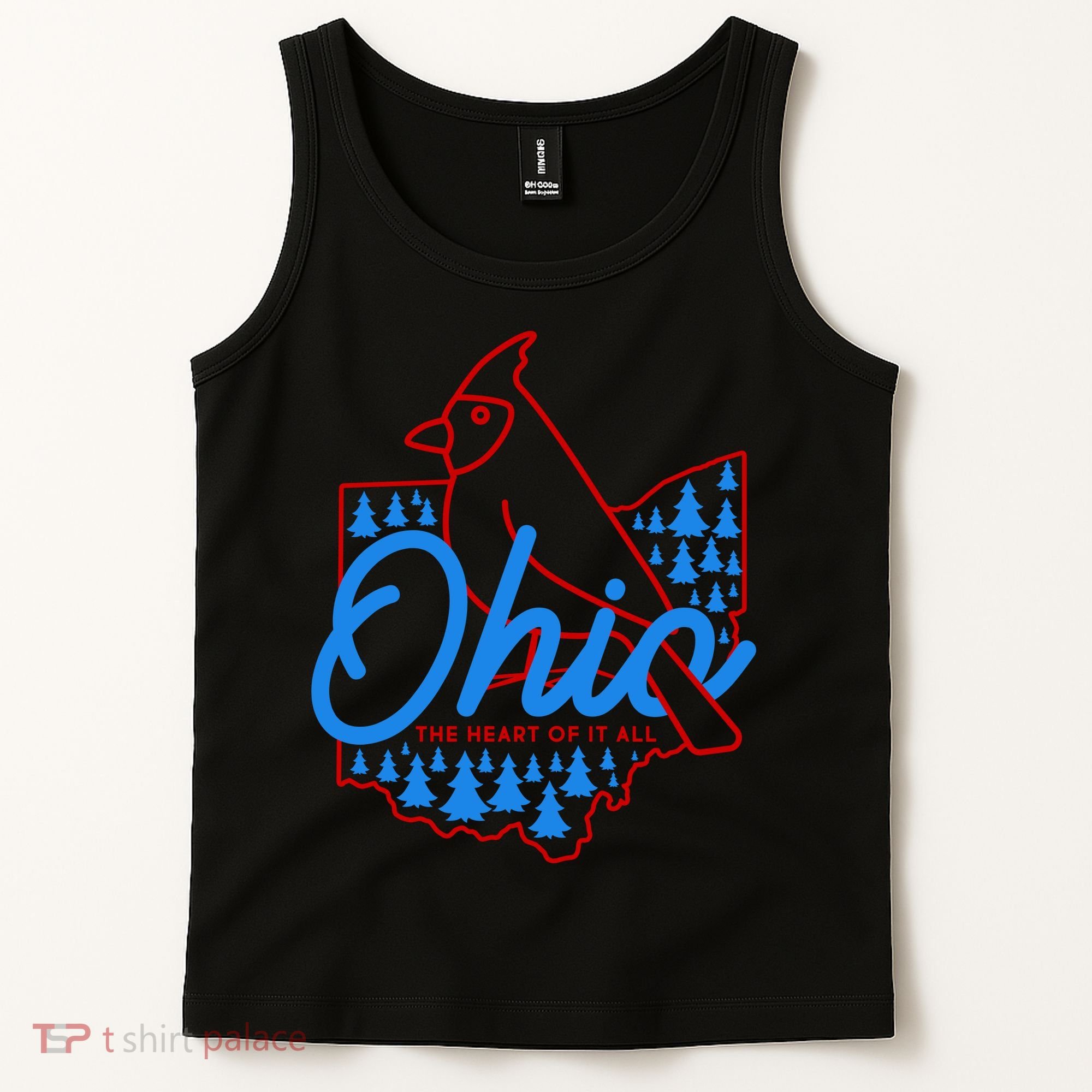 Ohio The Heart Of It All State Bird Cardinal Tank Top
