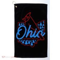 Ohio The Heart Of It All State Bird Cardinal Golf Towel thumb 0