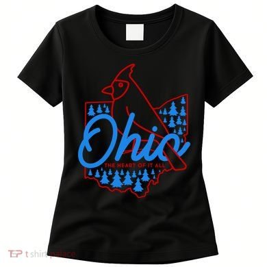 Ohio The Heart Of It All State Bird Cardinal Women's T-Shirt