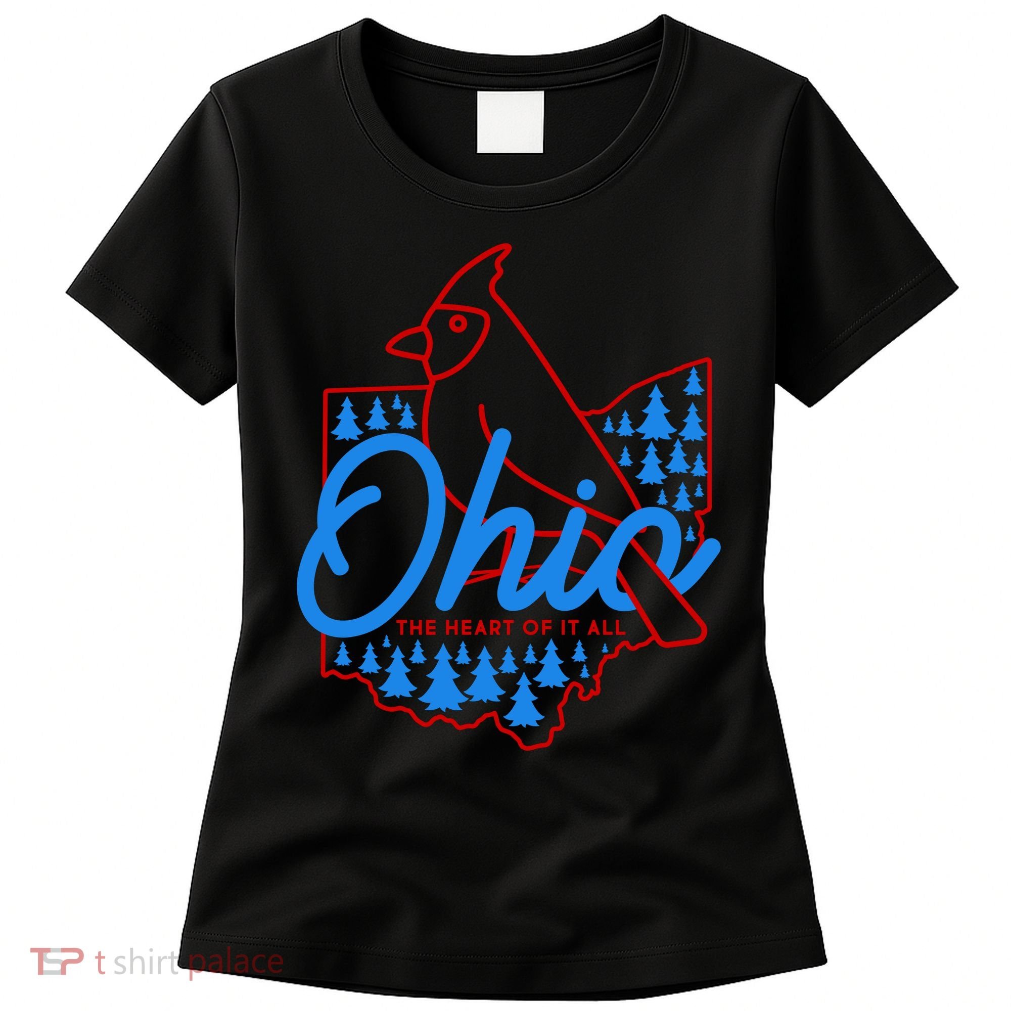 Ohio The Heart Of It All State Bird Cardinal Women's T-Shirt