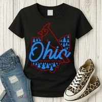 Ohio The Heart Of It All State Bird Cardinal Women's T-Shirt thumb 3