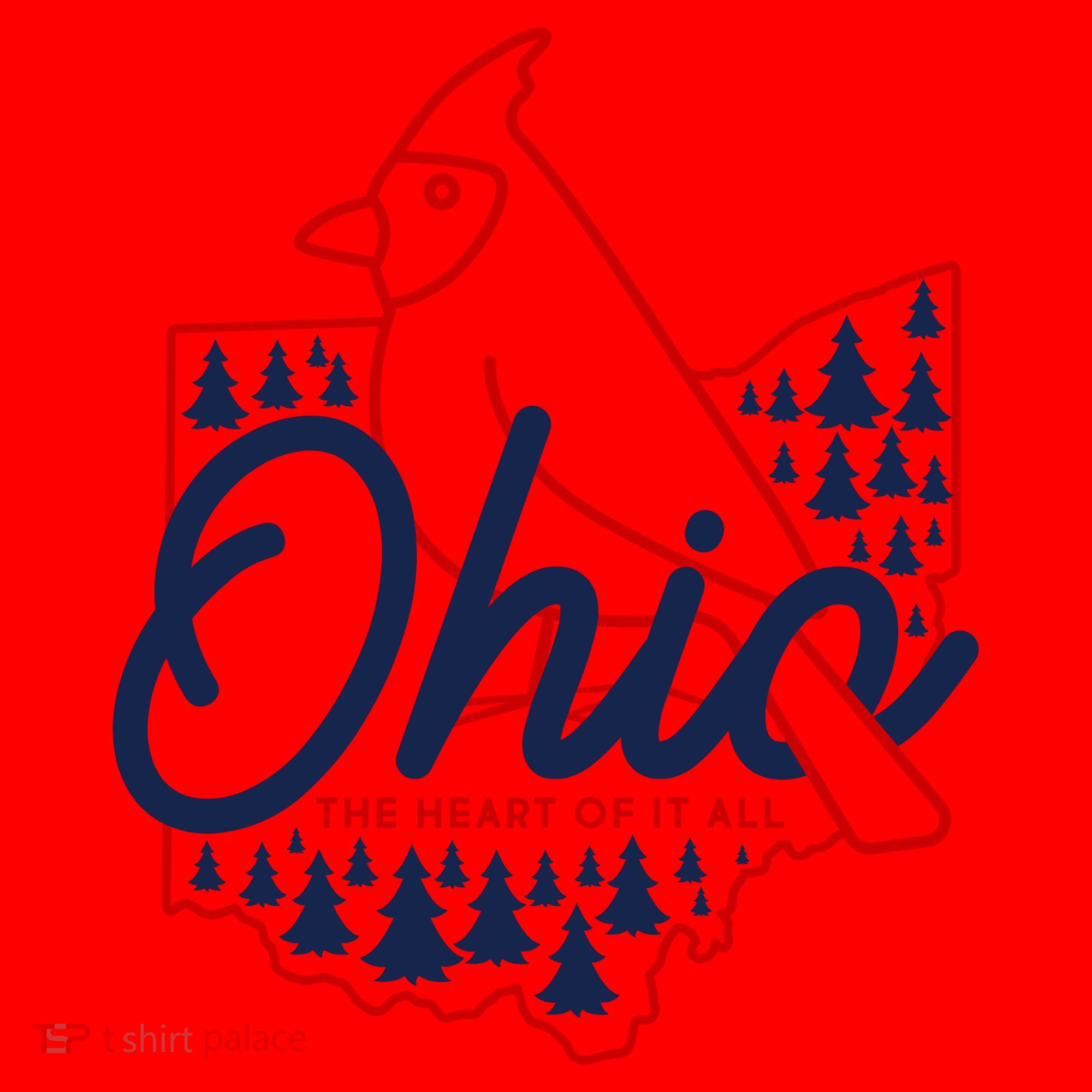 Ohio The Heart Of It All State Bird Cardinal Santa Hat