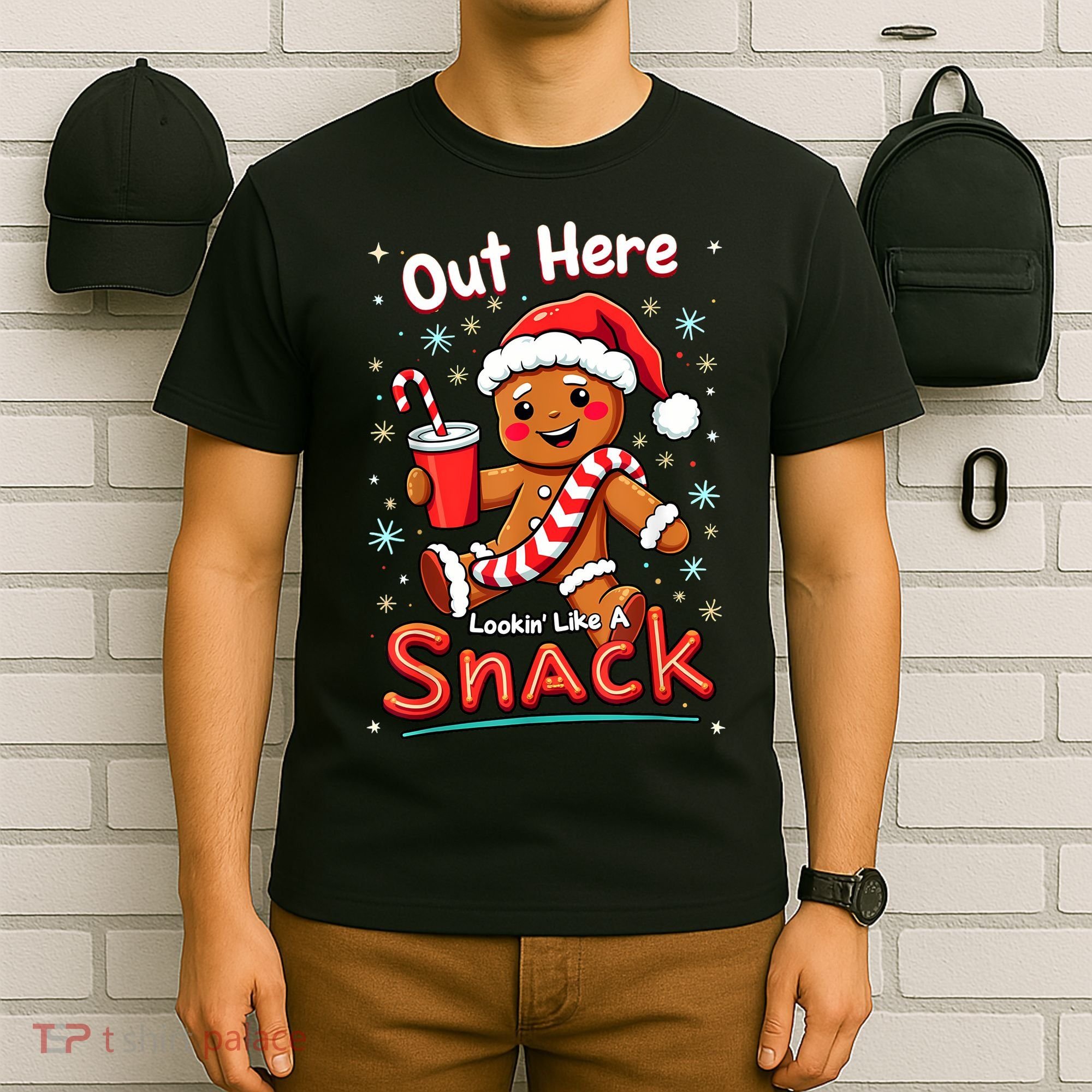 Out Here Looking Like A Snack Christmas Funny Boujee Xmas T-Shirt
