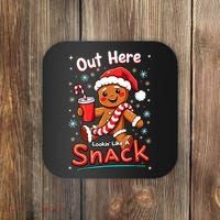 Out Here Looking Like A Snack Christmas Funny Boujee Xmas Coaster thumb 0