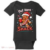 Out Here Looking Like A Snack Christmas Funny Boujee Xmas Baby Bodysuit thumb 0