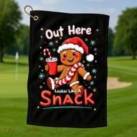 Out Here Looking Like A Snack Christmas Funny Boujee Xmas Golf Towel thumb 1