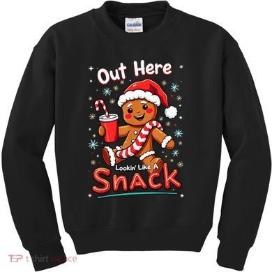 Out Here Looking Like A Snack Christmas Funny Boujee Xmas Kids Sweatshirt