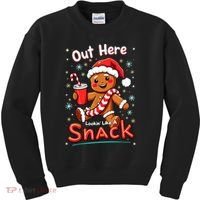 Out Here Looking Like A Snack Christmas Funny Boujee Xmas Kids Sweatshirt thumb 0