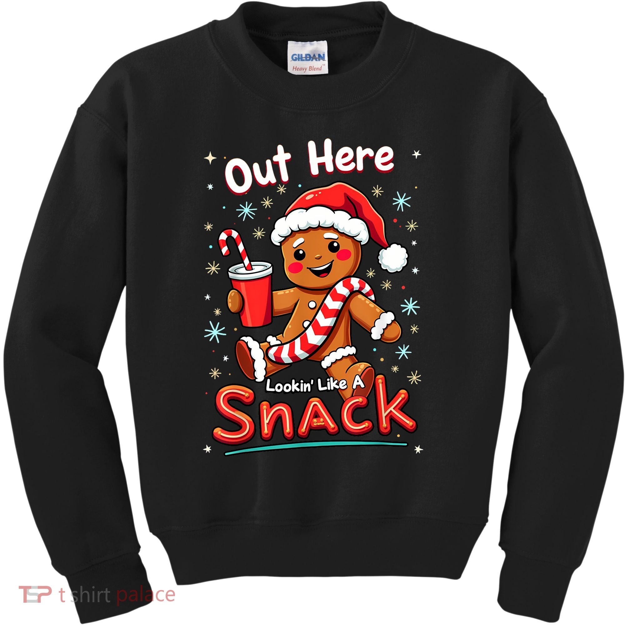 Out Here Looking Like A Snack Christmas Funny Boujee Xmas Kids Sweatshirt