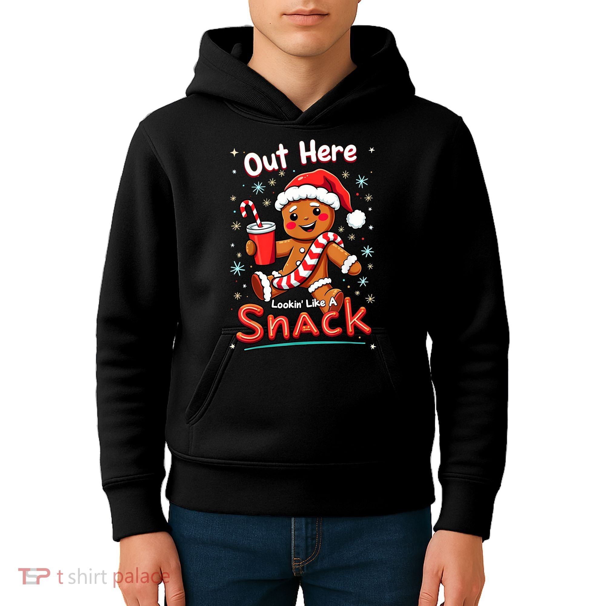 Out Here Looking Like A Snack Christmas Funny Boujee Xmas Kids Hoodie
