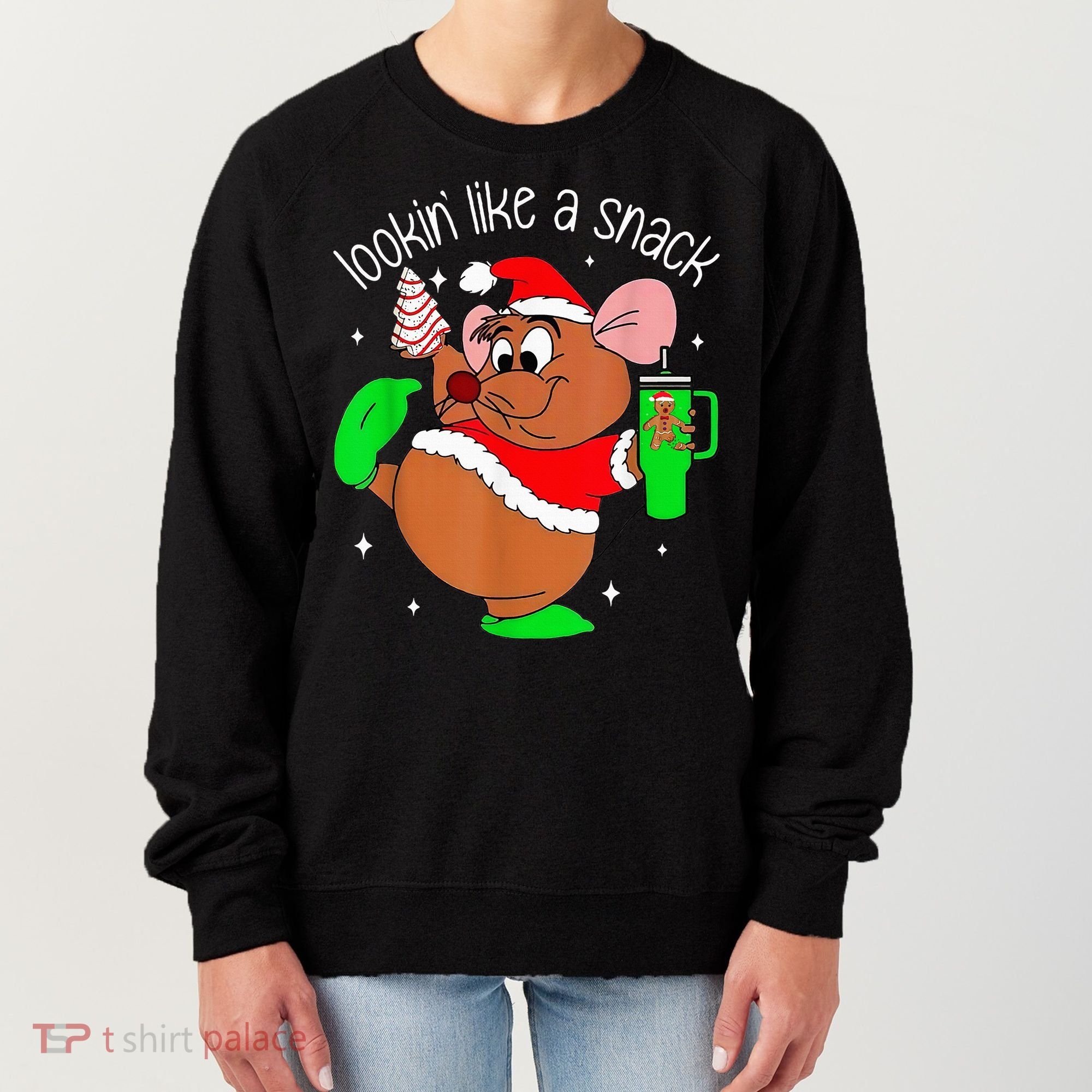 Out Here Looking Like A Snack Funny Mouse Christmas Women's Sweatshirt