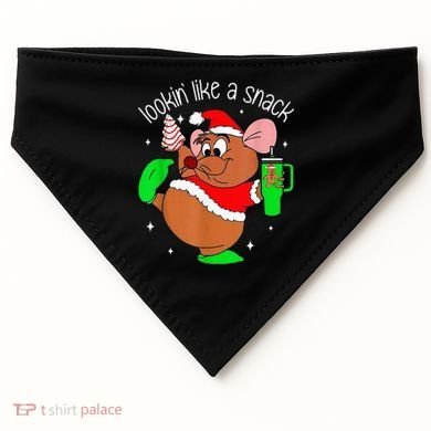 Out Here Looking Like A Snack Funny Mouse Christmas USA-Made Doggie Bandana