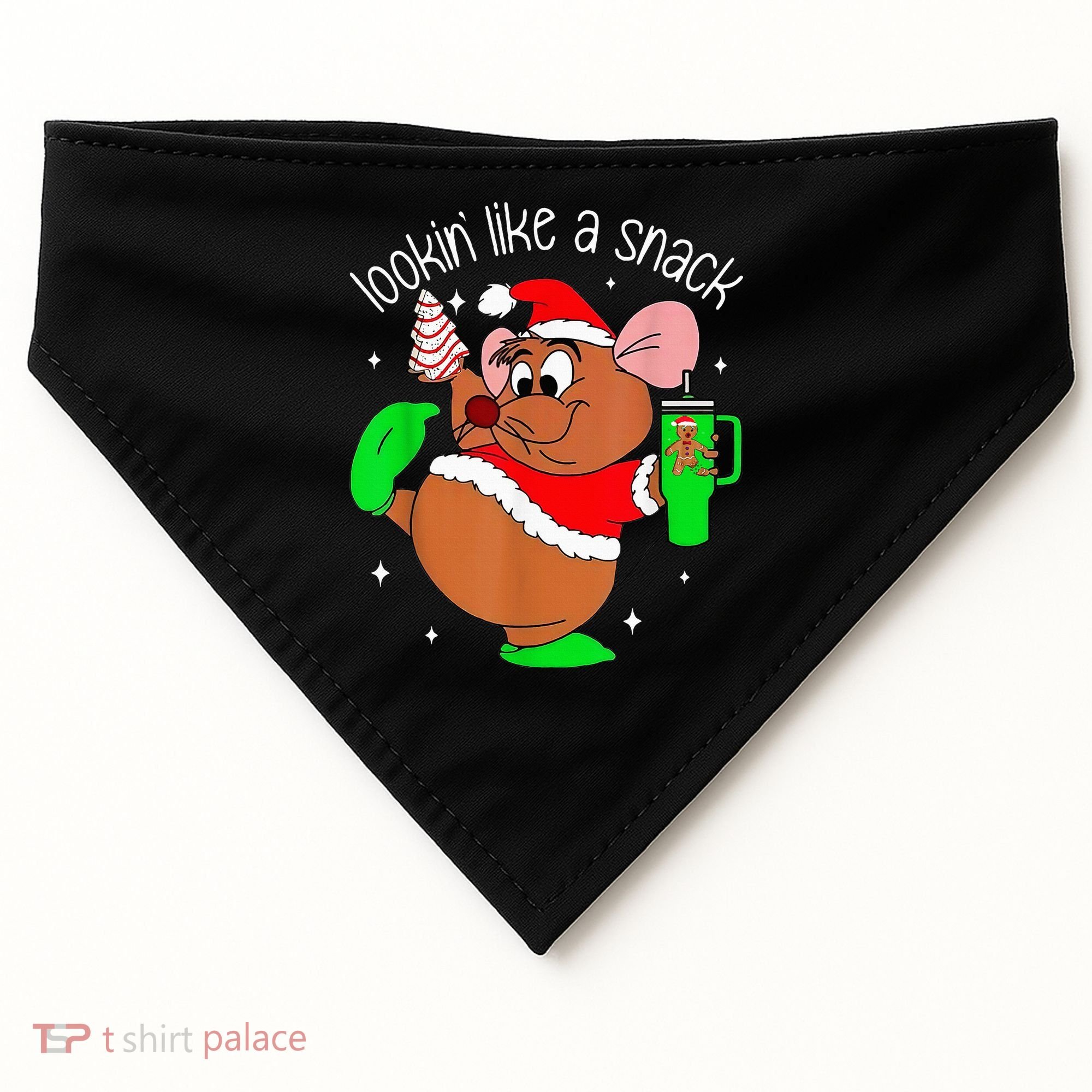 Out Here Looking Like A Snack Funny Mouse Christmas USA-Made Doggie Bandana