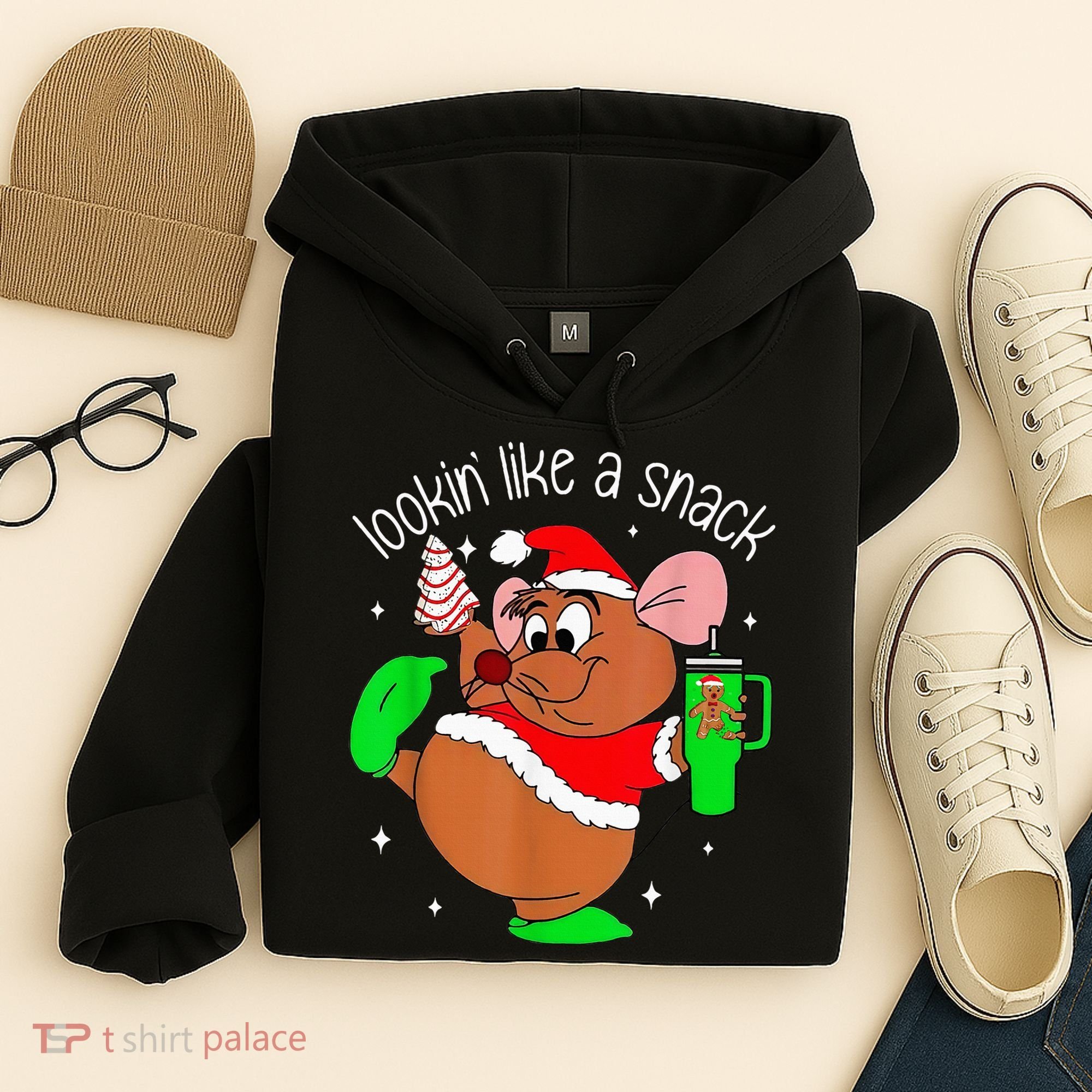 Out Here Looking Like A Snack Funny Mouse Christmas Hoodie