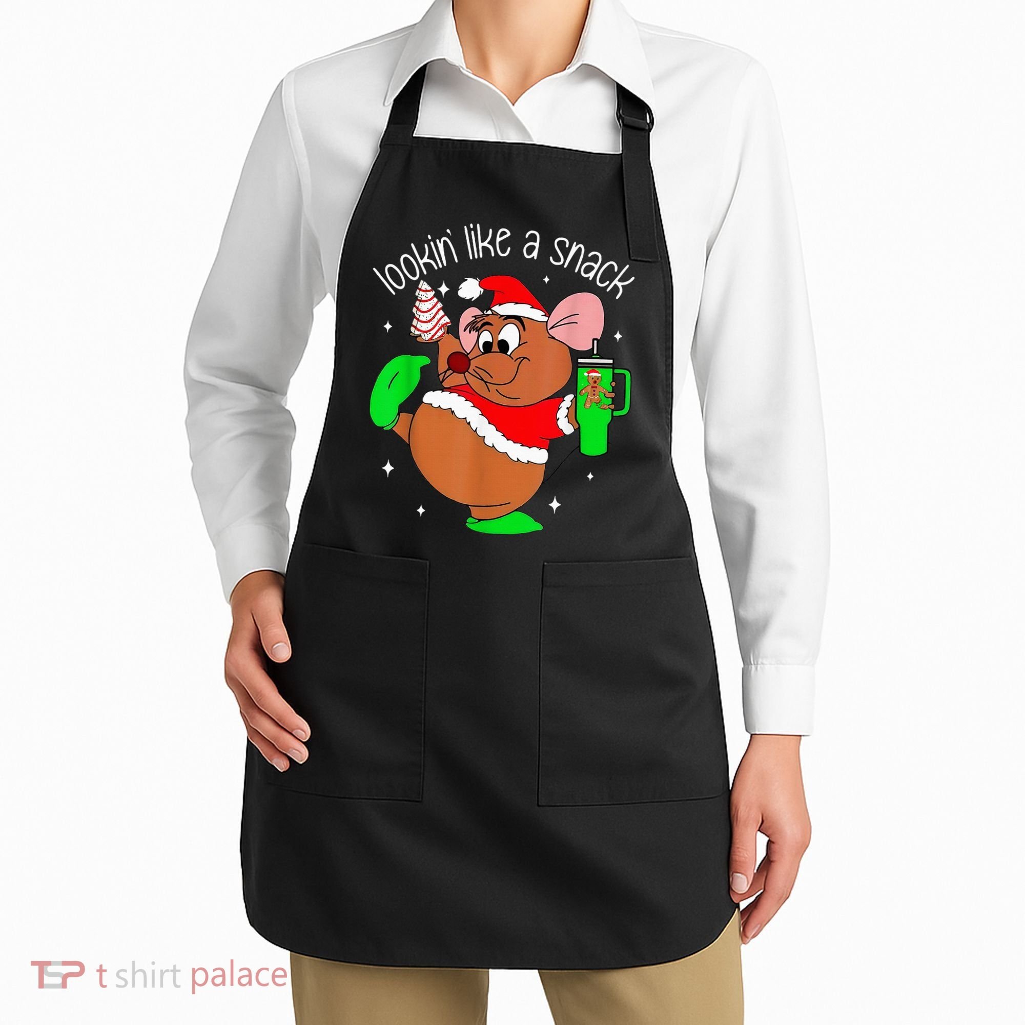 Out Here Looking Like A Snack Funny Mouse Christmas Apron