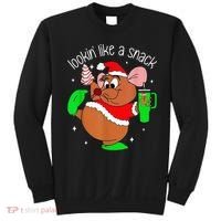 Out Here Looking Like A Snack Funny Mouse Christmas Sweatshirt thumb 0