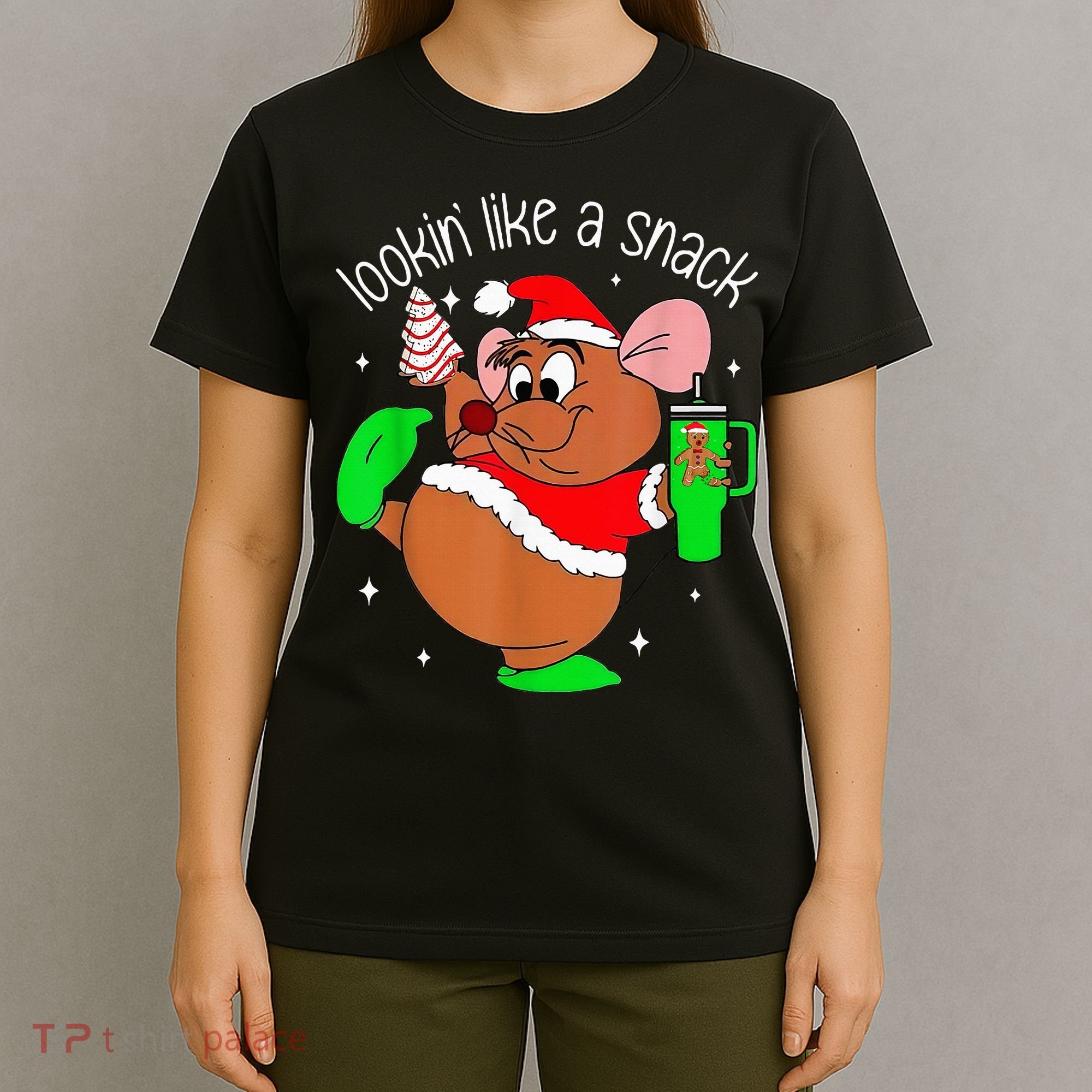 Out Here Looking Like A Snack Funny Mouse Christmas T-Shirt