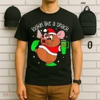 Out Here Looking Like A Snack Funny Mouse Christmas T-Shirt thumb 6
