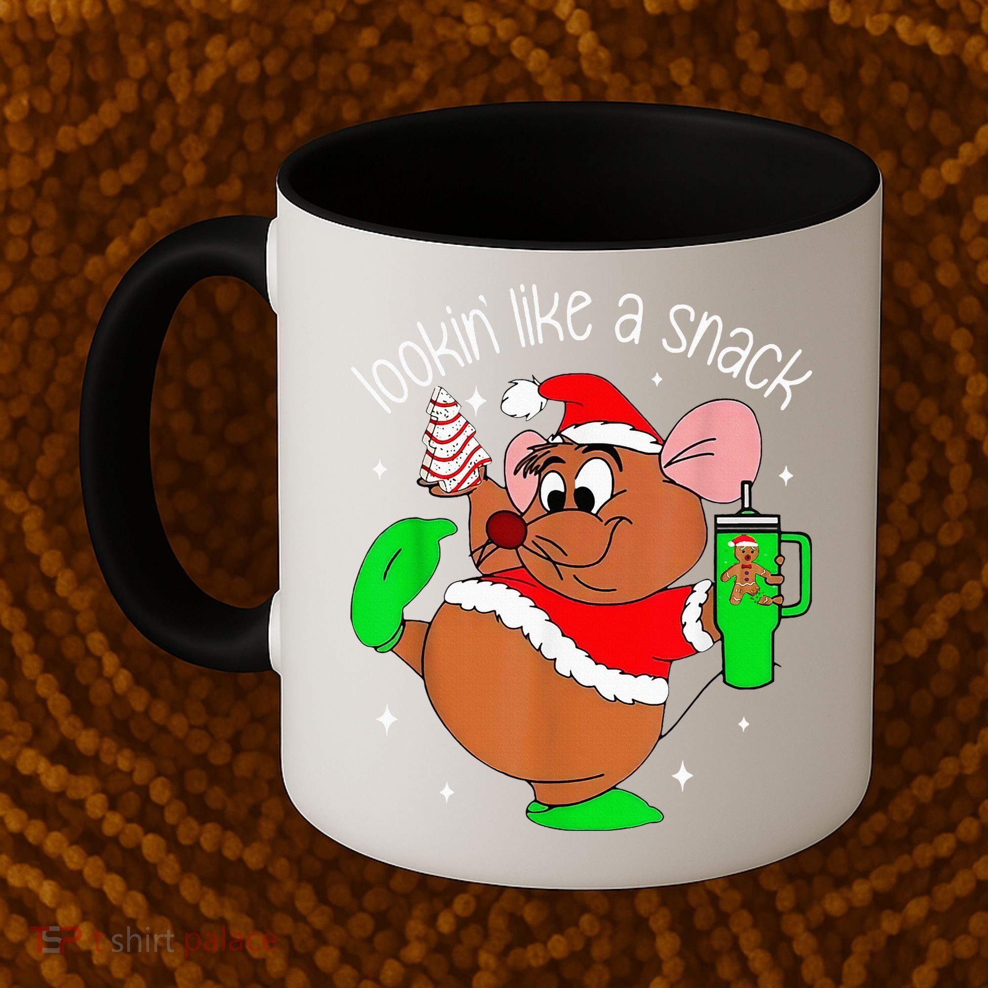Out Here Looking Like A Snack Funny Mouse Christmas Coffee Mug