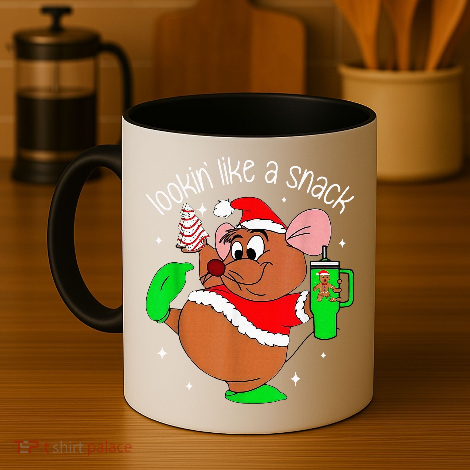 Out Here Looking Like A Snack Funny Mouse Christmas Coffee Mug