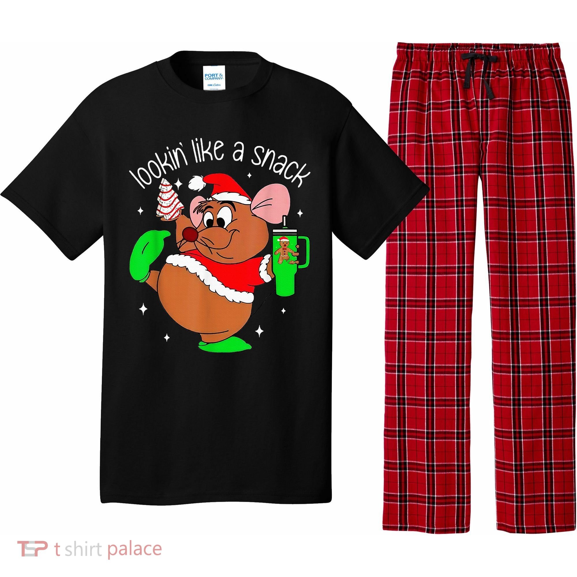 Out Here Looking Like A Snack Funny Mouse Christmas Pajama Set