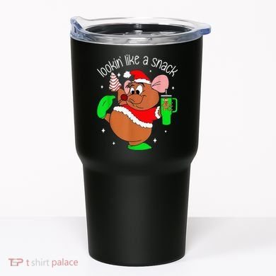 Out Here Looking Like A Snack Funny Mouse Christmas Tumbler