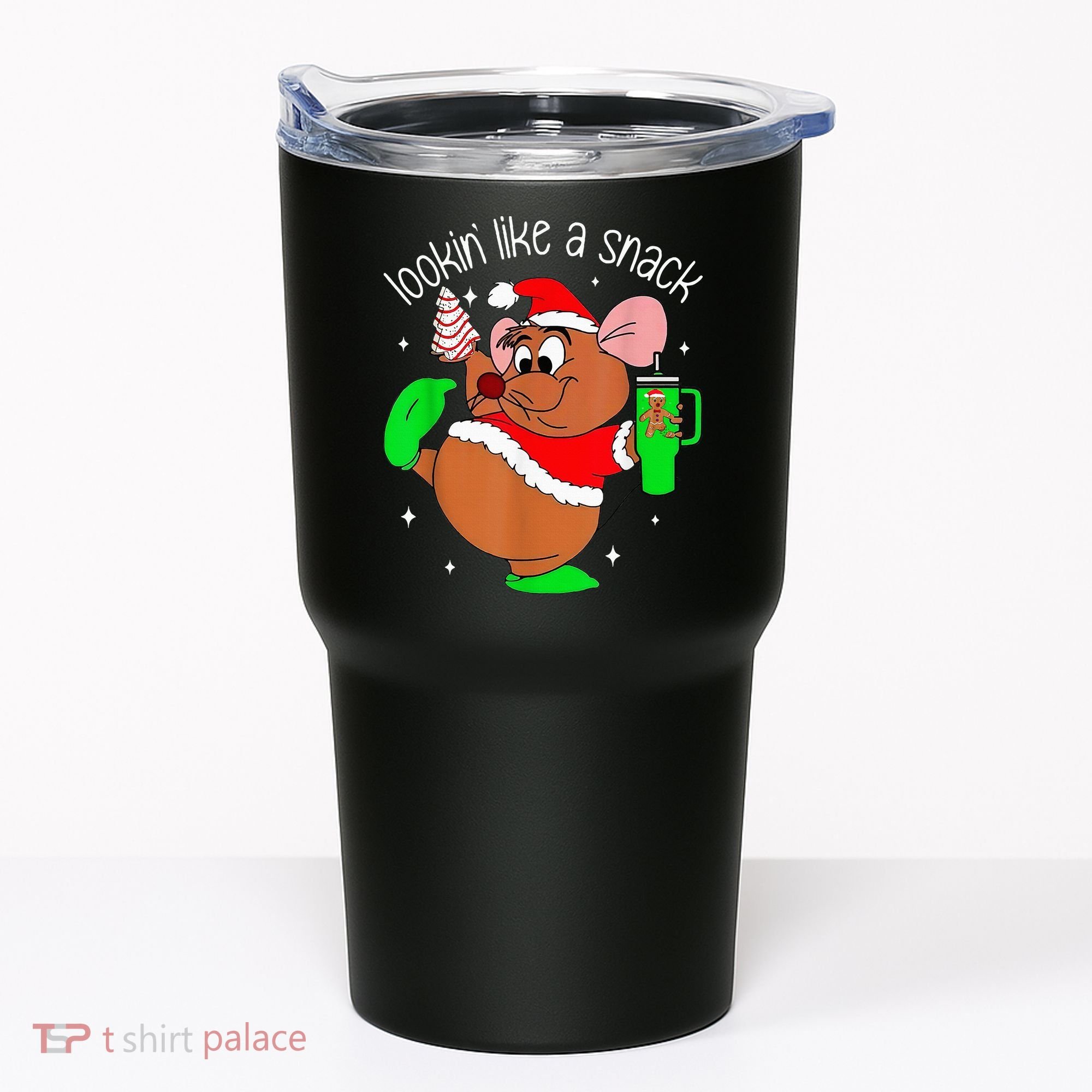 Out Here Looking Like A Snack Funny Mouse Christmas Tumbler