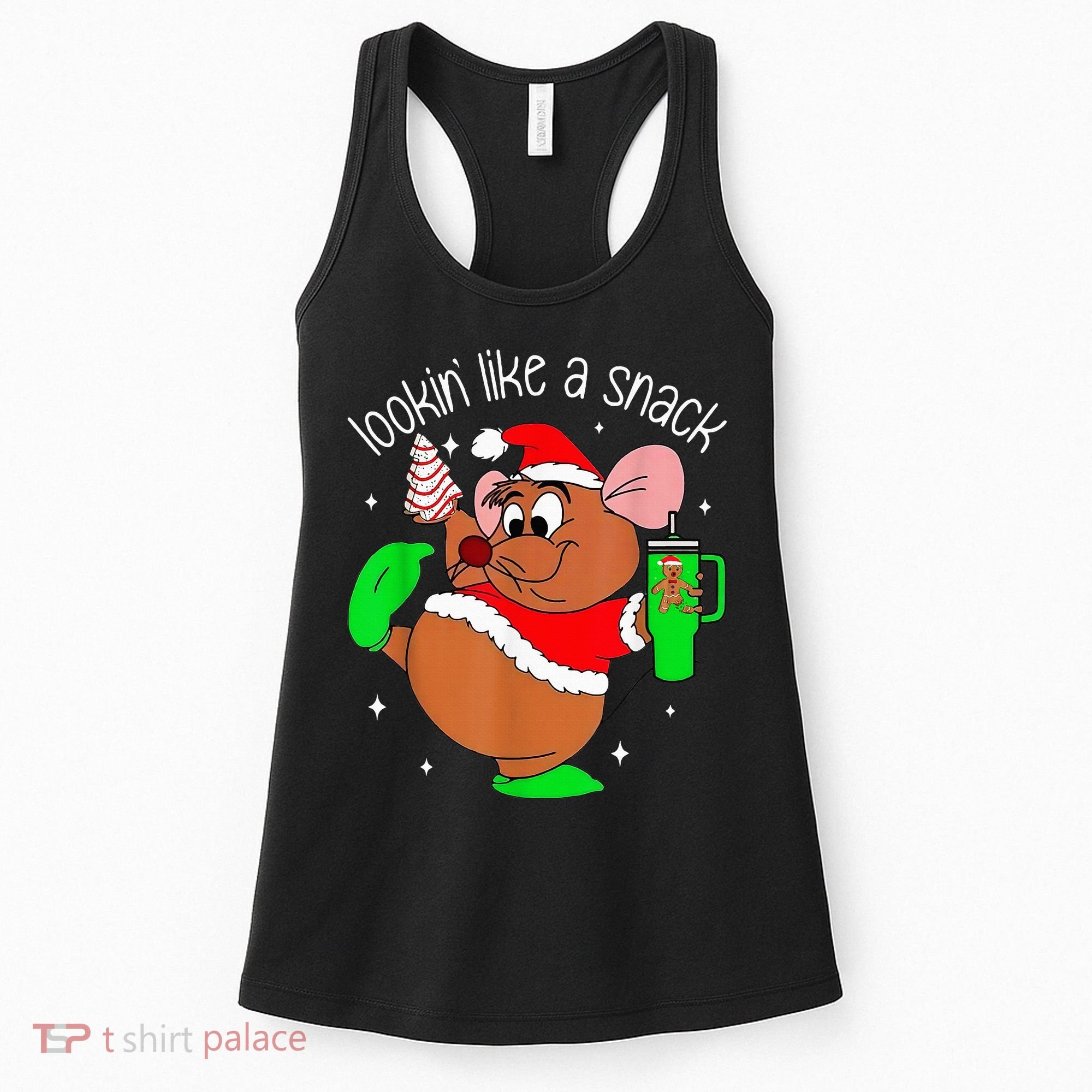 Out Here Looking Like A Snack Funny Mouse Christmas Women's Tank Top