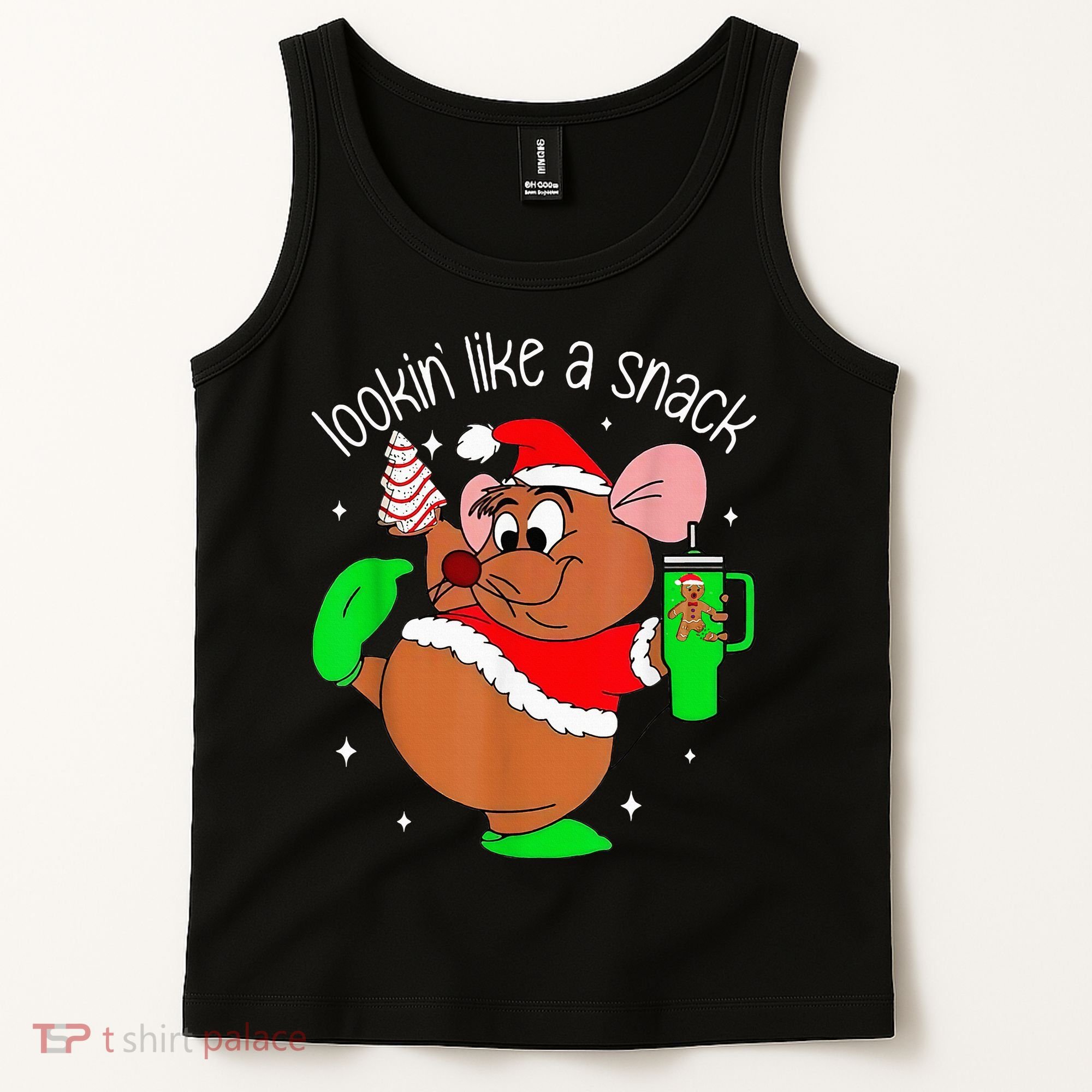 Out Here Looking Like A Snack Funny Mouse Christmas Tank Top