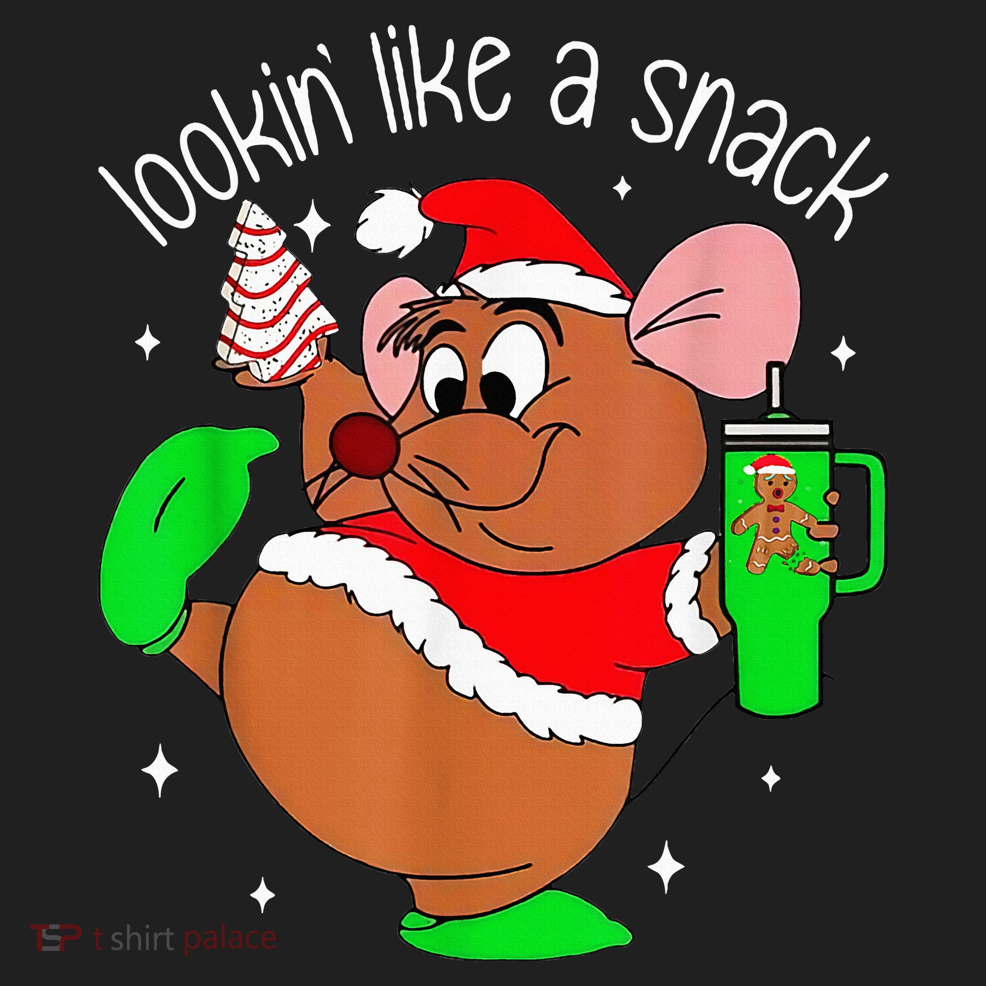 Out Here Looking Like A Snack Funny Mouse Christmas Golf Towel