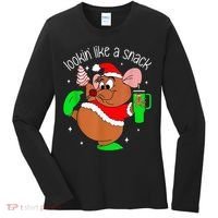 Out Here Looking Like A Snack Funny Mouse Christmas Women's Long Sleeve Shirt thumb 0