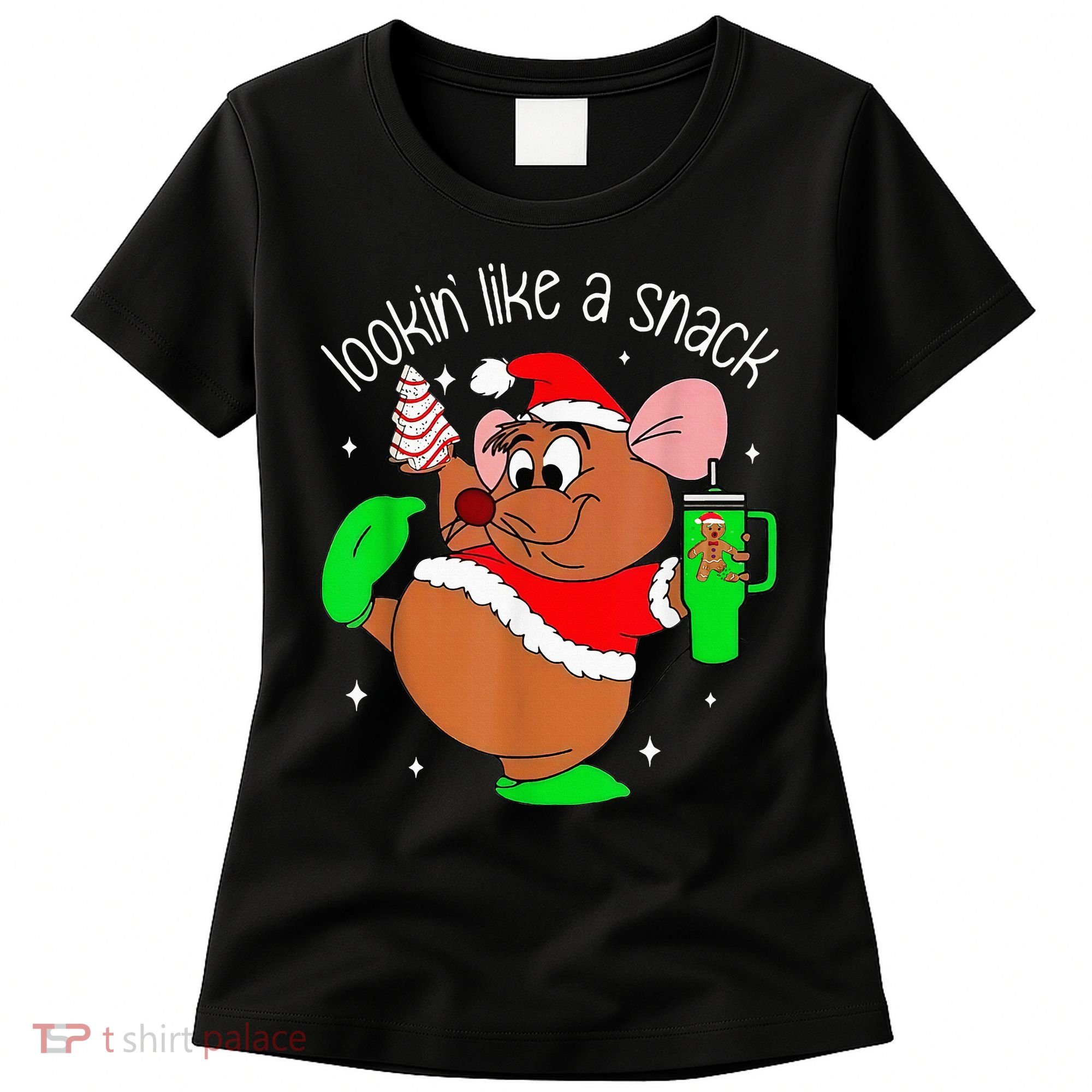 Out Here Looking Like A Snack Funny Mouse Christmas Women's T-Shirt