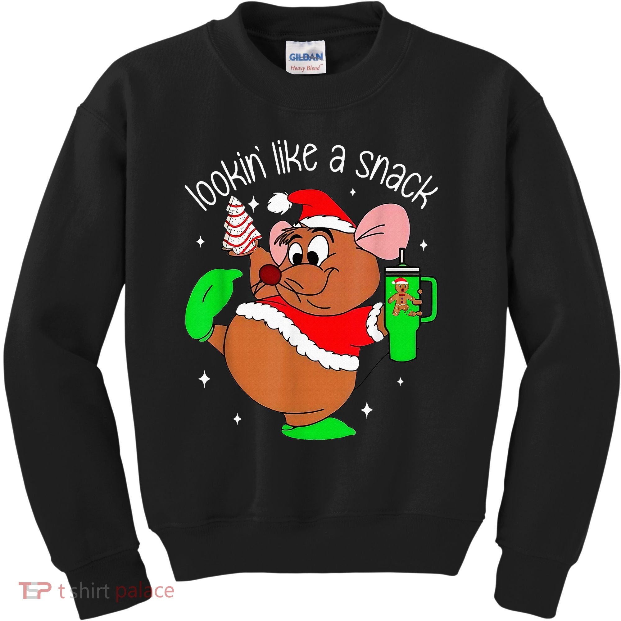 Out Here Looking Like A Snack Funny Mouse Christmas Kids Sweatshirt