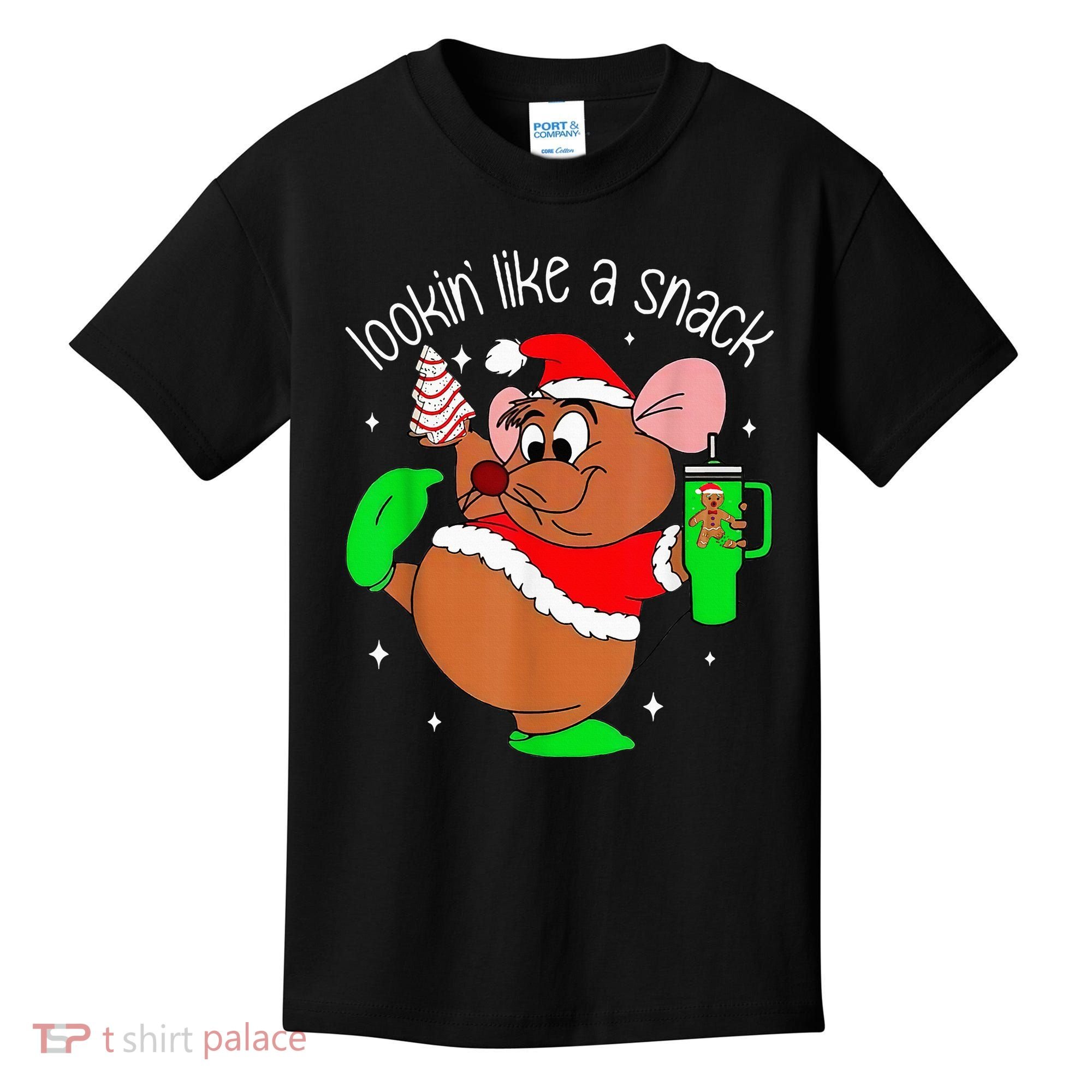 Out Here Looking Like A Snack Funny Mouse Christmas Kids T-Shirt