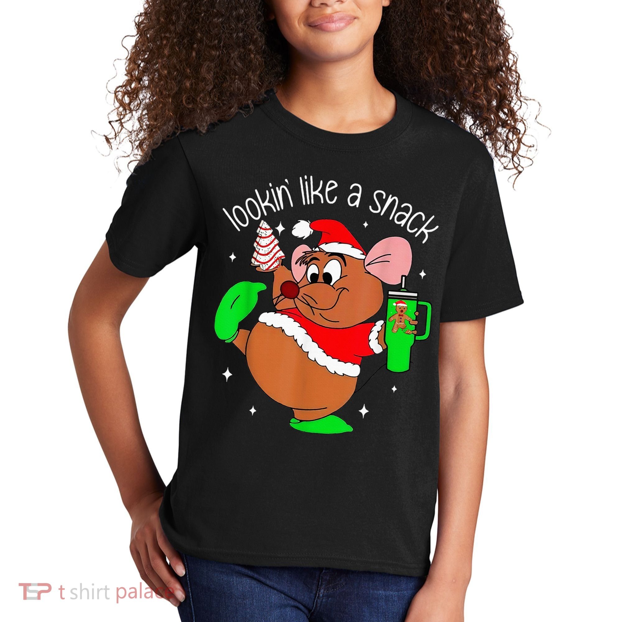 Out Here Looking Like A Snack Funny Mouse Christmas Kids T-Shirt