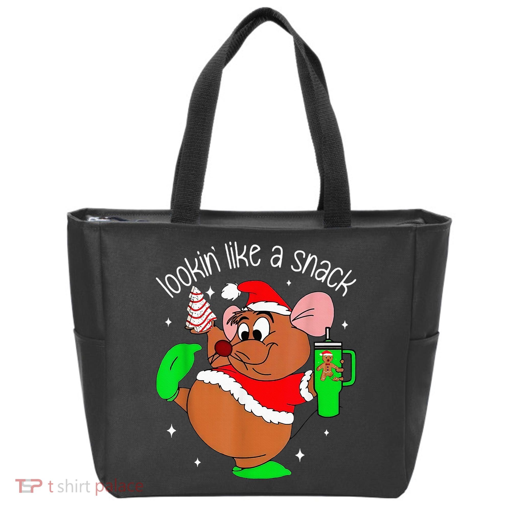 Out Here Looking Like A Snack Funny Mouse Christmas Tote Bag