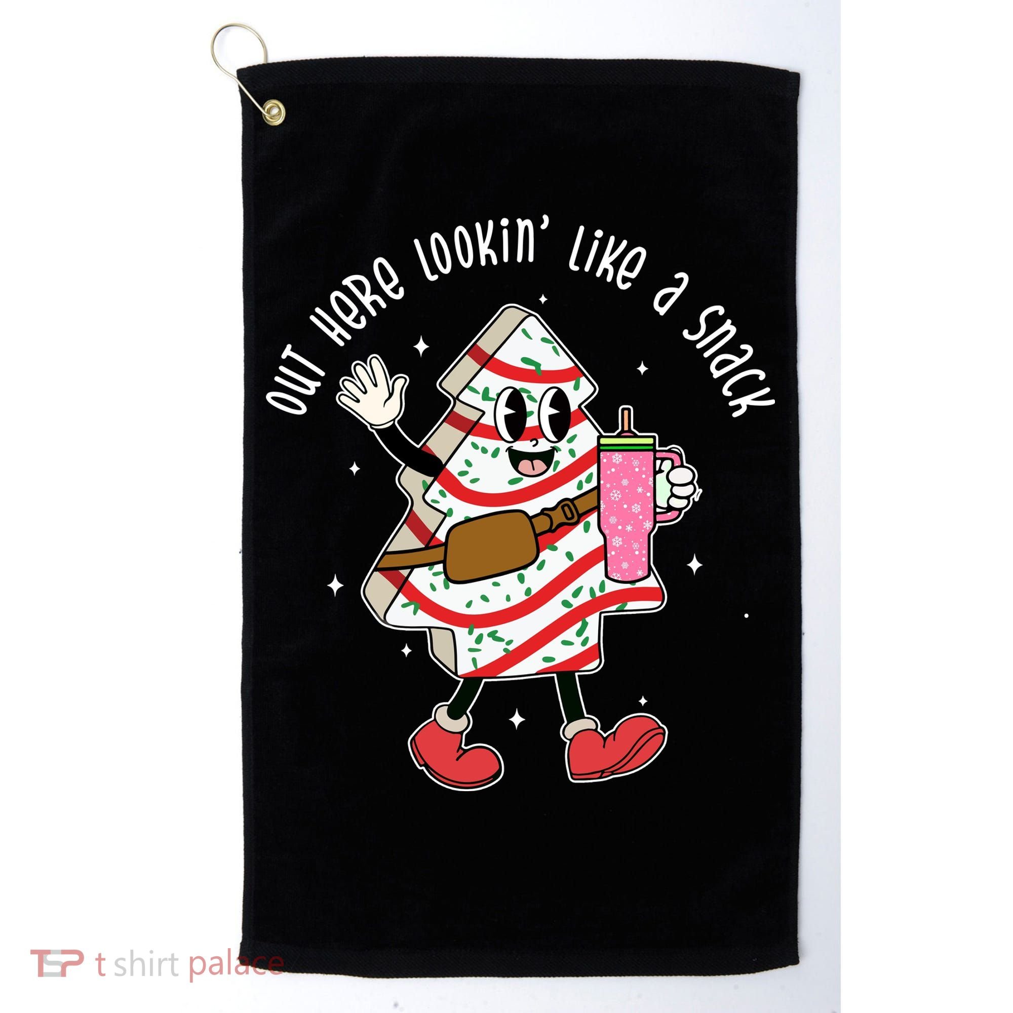Out Here Lookin Like A Snack Christmas Funny Golf Towel