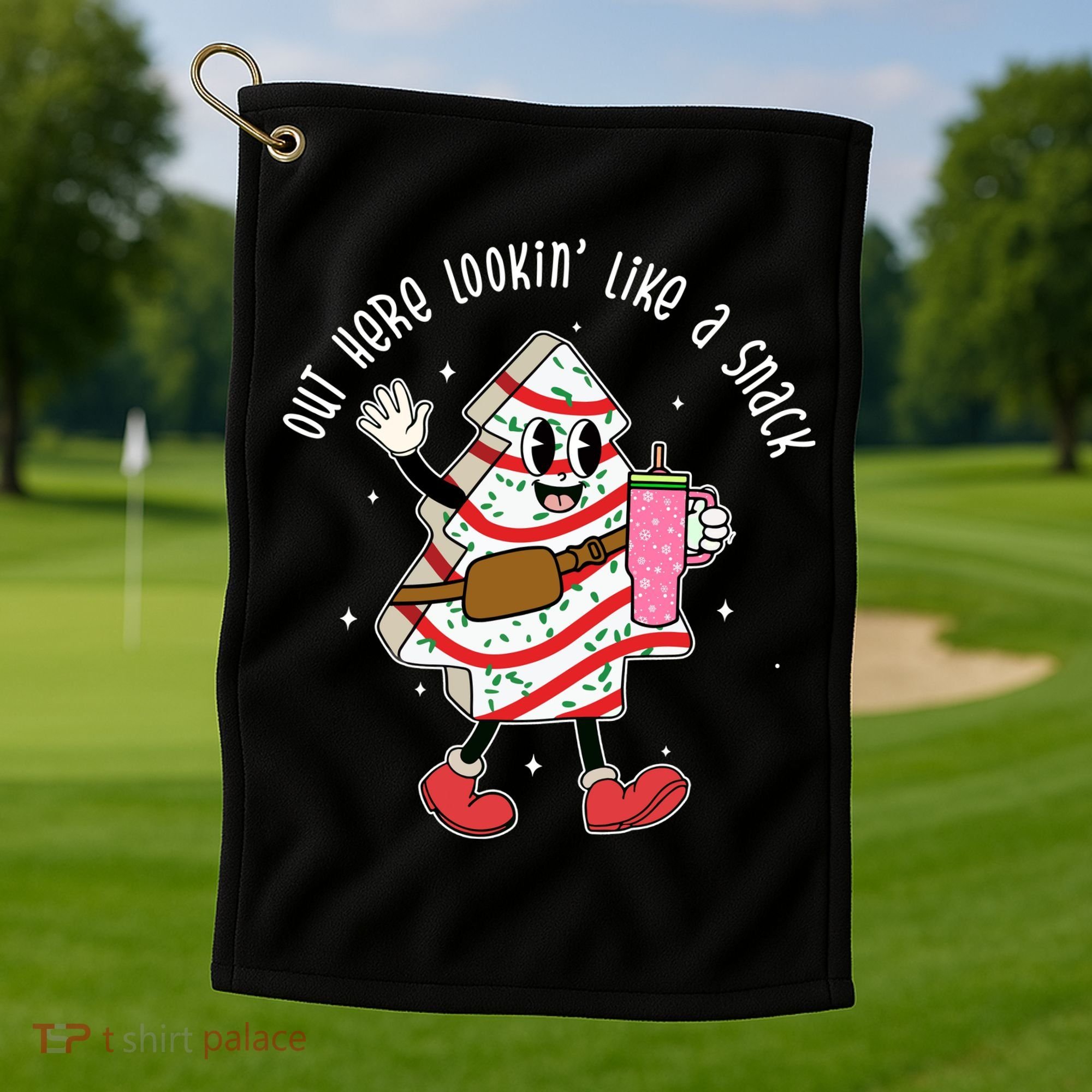 Out Here Lookin Like A Snack Christmas Funny Golf Towel