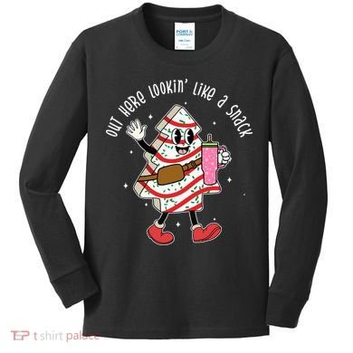 Out Here Lookin Like A Snack Christmas Funny Kids Long Sleeve Shirt