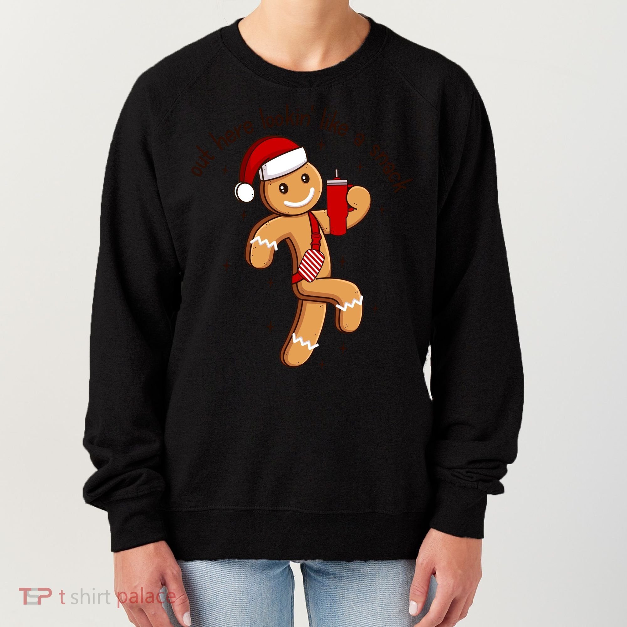 Out Here Lookin Like A Snack Boojee Gingerbread Christmas Funny Gift Women's Sweatshirt