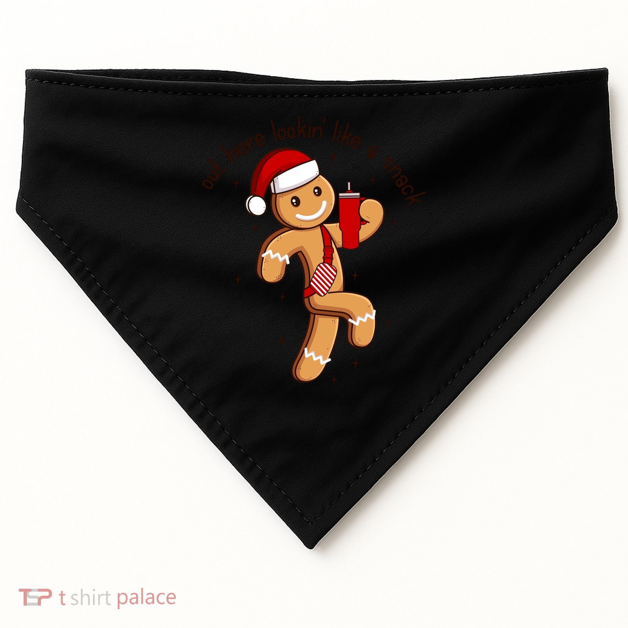 Out Here Lookin Like A Snack Boojee Gingerbread Christmas Funny Gift USA-Made Doggie Bandana
