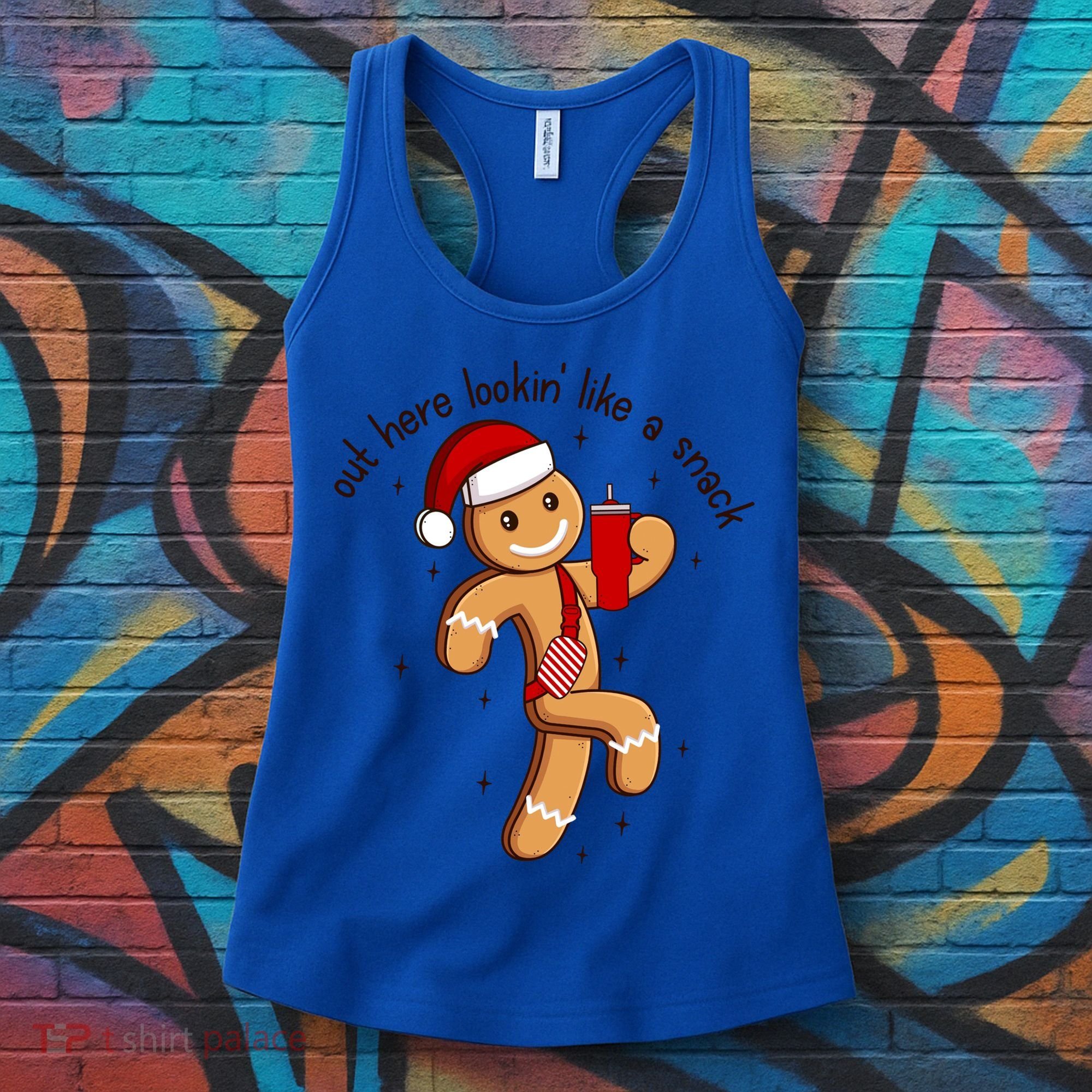 Out Here Lookin Like A Snack Boojee Gingerbread Christmas Funny Gift Women's Tank Top