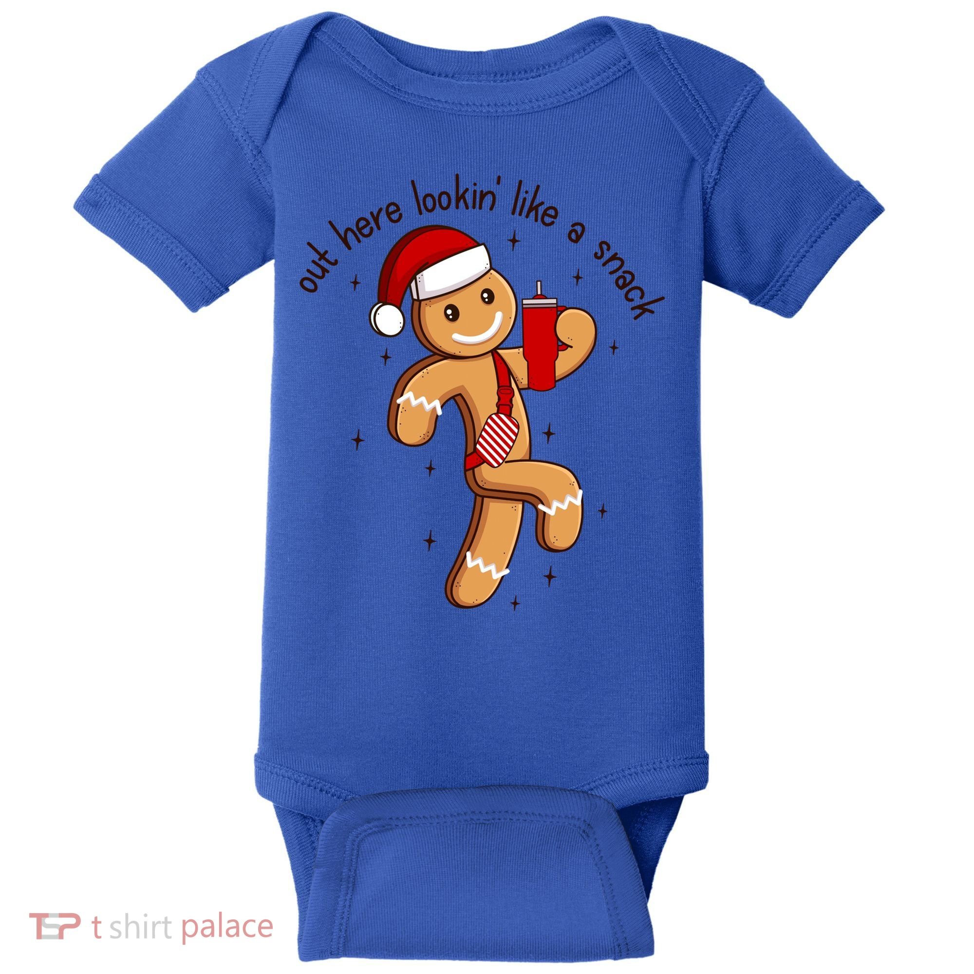 Out Here Lookin Like A Snack Boojee Gingerbread Christmas Funny Gift Baby Bodysuit
