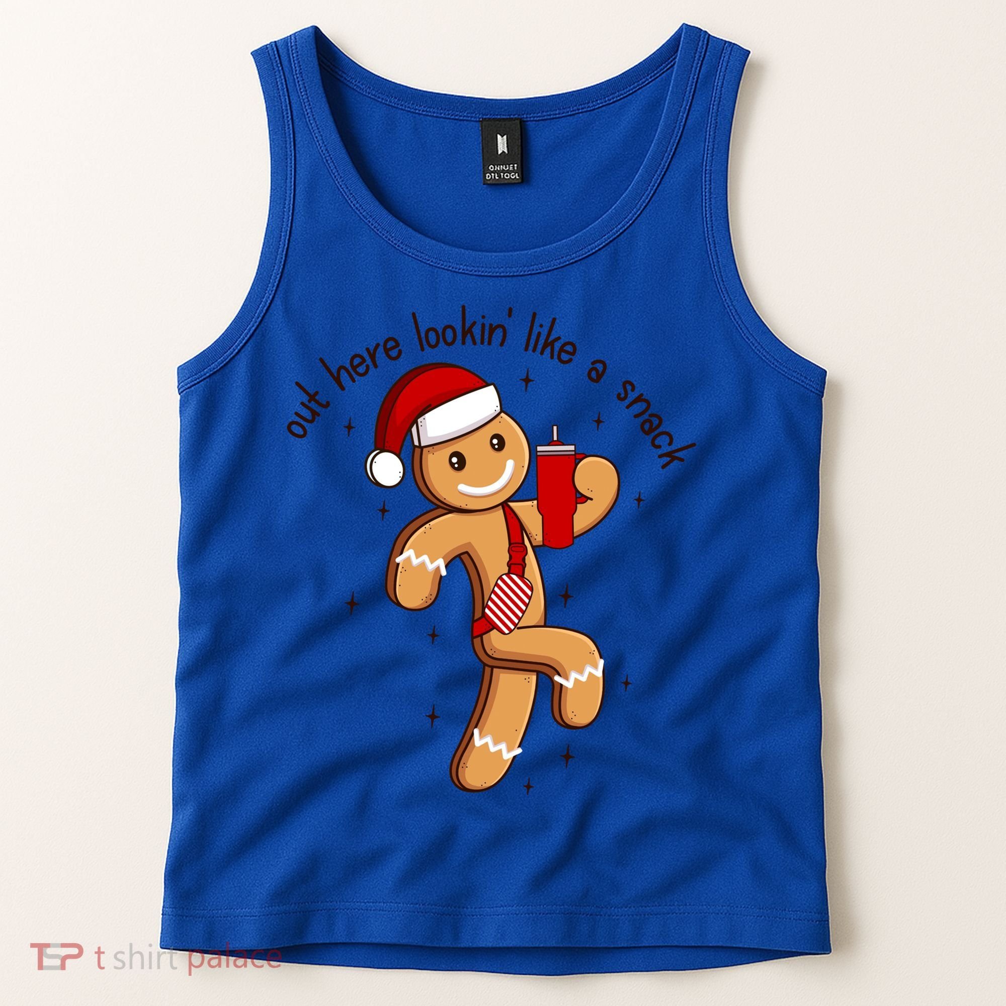 Out Here Lookin Like A Snack Boojee Gingerbread Christmas Funny Gift Tank Top