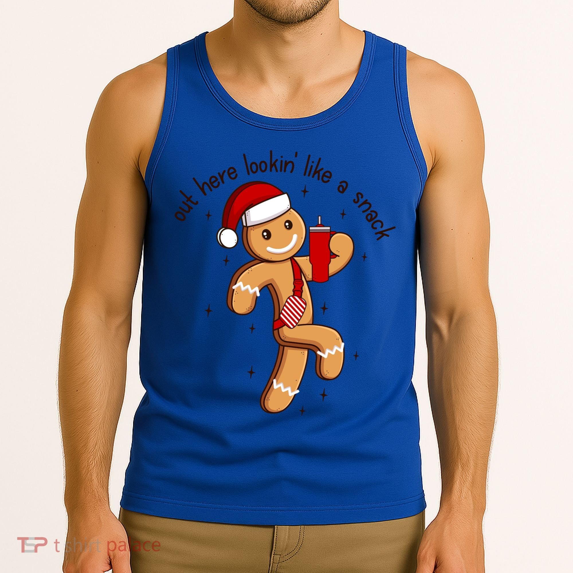 Out Here Lookin Like A Snack Boojee Gingerbread Christmas Funny Gift Tank Top