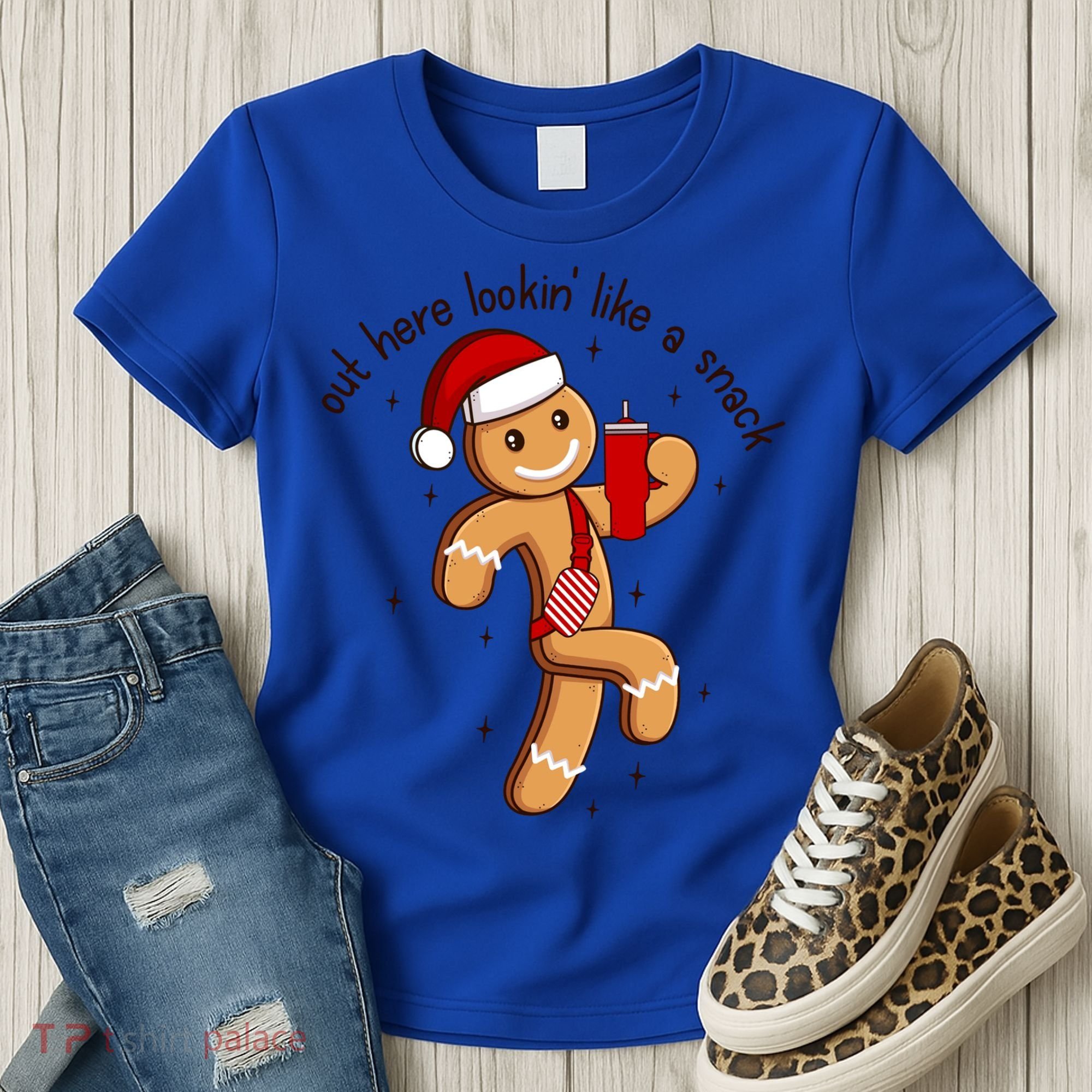 Out Here Lookin Like A Snack Boojee Gingerbread Christmas Funny Gift Women's T-Shirt