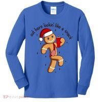 Out Here Lookin Like A Snack Boojee Gingerbread Christmas Funny Gift Kids Long Sleeve Shirt thumb 0