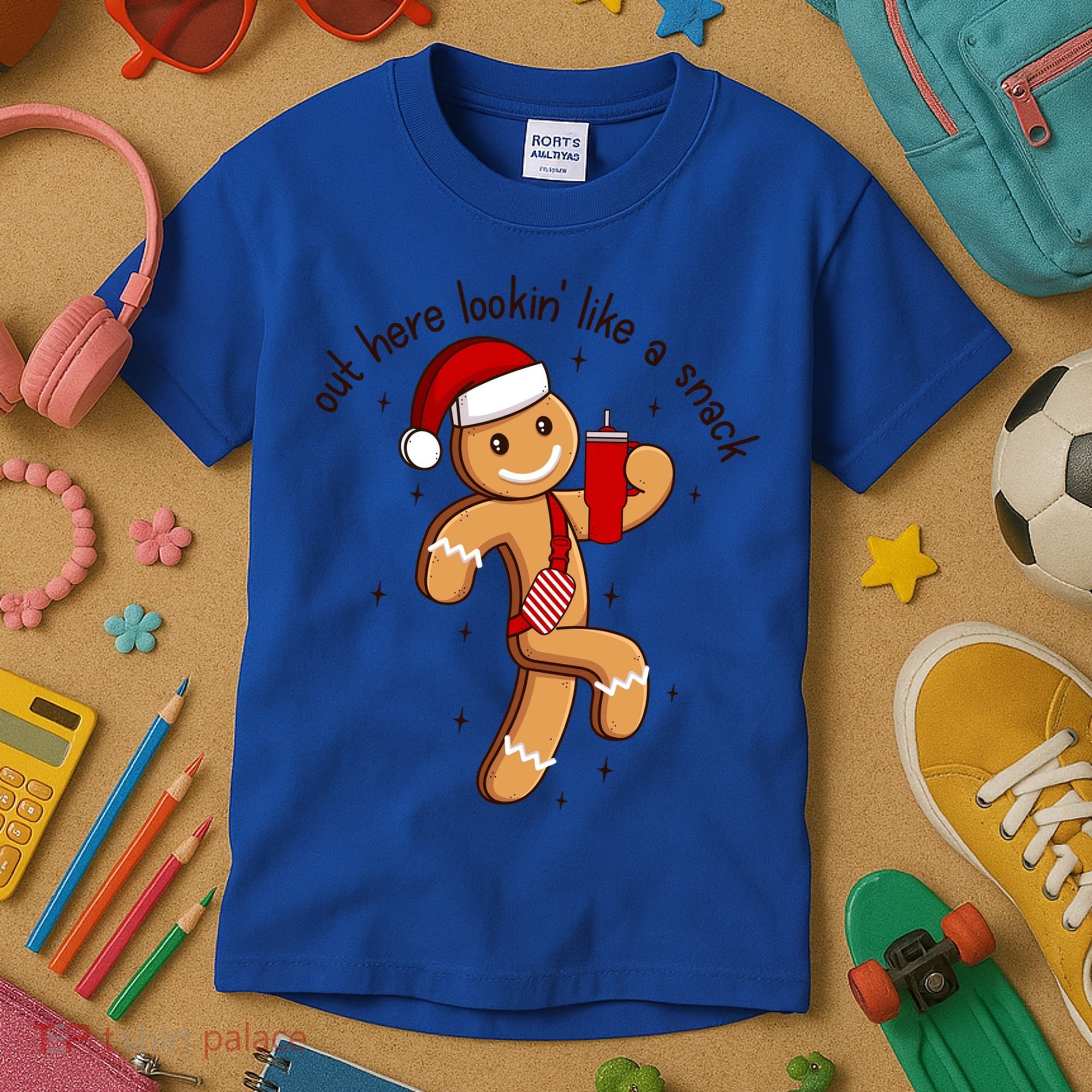 Out Here Lookin Like A Snack Boojee Gingerbread Christmas Funny Gift Kids T-Shirt